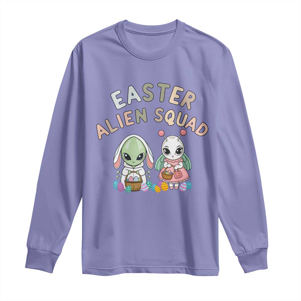 Easter Alien Squad Long Sleeve Shirt Funny UFO Lover Gift TS12 Violet Print Your Wear