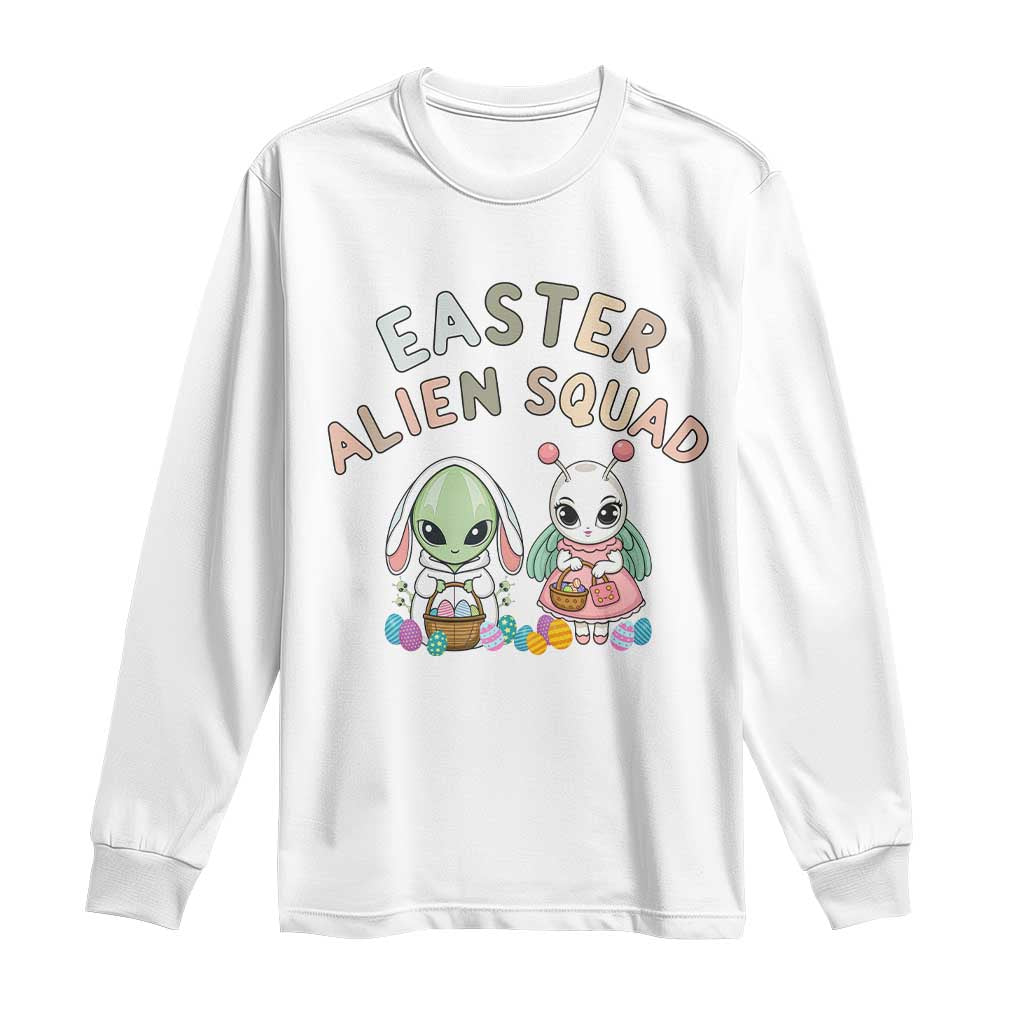 Easter Alien Squad Long Sleeve Shirt Funny UFO Lover Gift TS12 White Print Your Wear