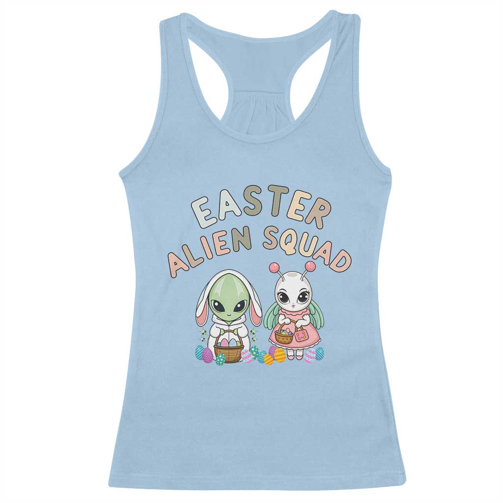 Easter Alien Squad Racerback Tank Top Funny UFO Lover Gift TS12 Light Blue Print Your Wear