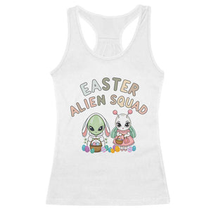Easter Alien Squad Racerback Tank Top Funny UFO Lover Gift TS12 White Print Your Wear