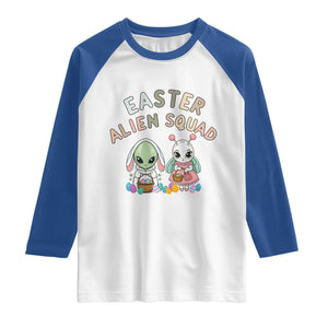 Easter Alien Squad Raglan Shirt Funny UFO Lover Gift TS12 White Royal Print Your Wear