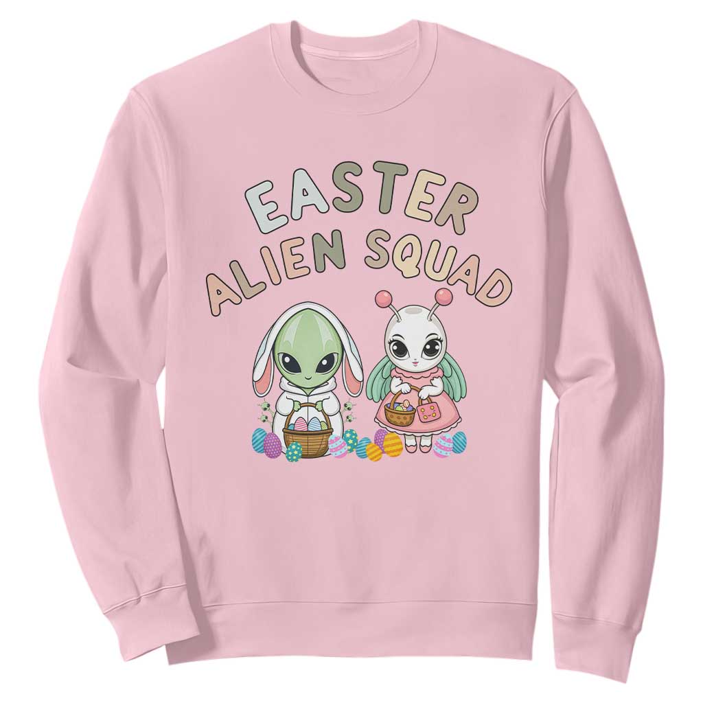 Easter Alien Squad Sweatshirt Funny UFO Lover Gift TS12 Light Pink Print Your Wear