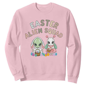 Easter Alien Squad Sweatshirt Funny UFO Lover Gift TS12 Light Pink Print Your Wear