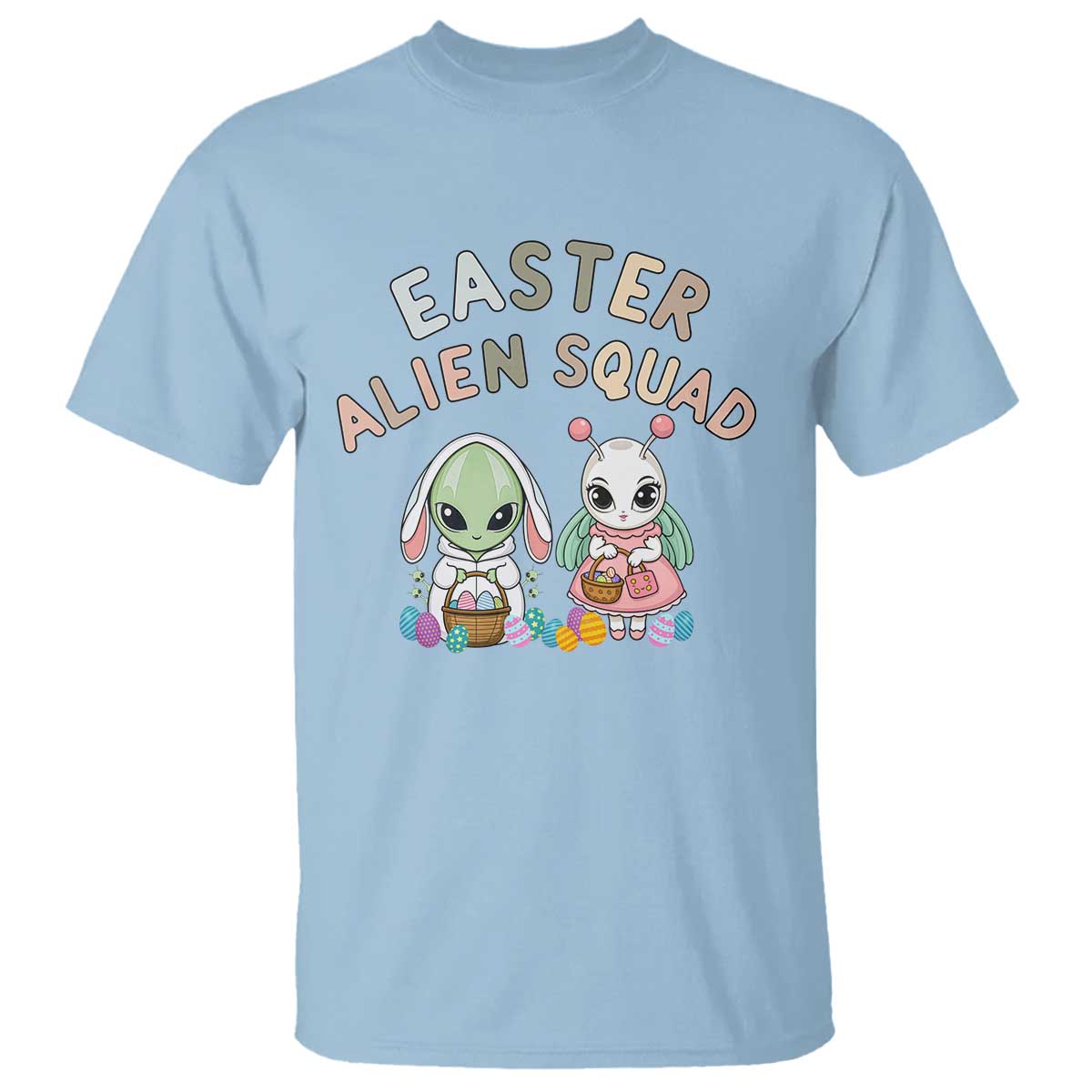 Easter Alien Squad T Shirt Funny UFO Lover Gift TS12 Light Blue Print Your Wear