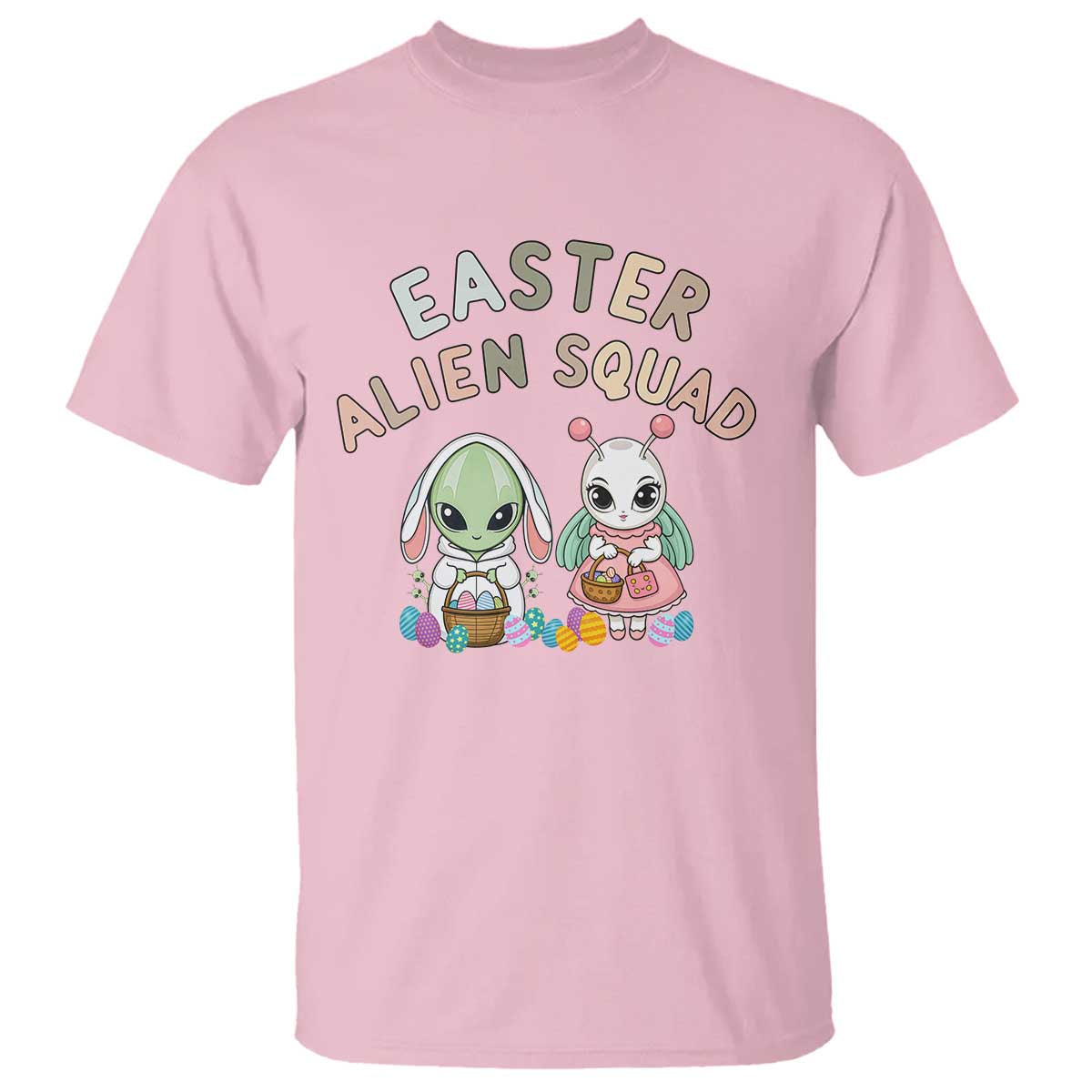 Easter Alien Squad T Shirt Funny UFO Lover Gift TS12 Light Pink Print Your Wear
