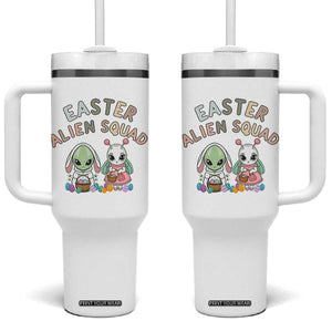 Easter Alien Squad Tumbler With Handle Funny UFO Lover Gift TS12 One Size: 40 oz White Print Your Wear
