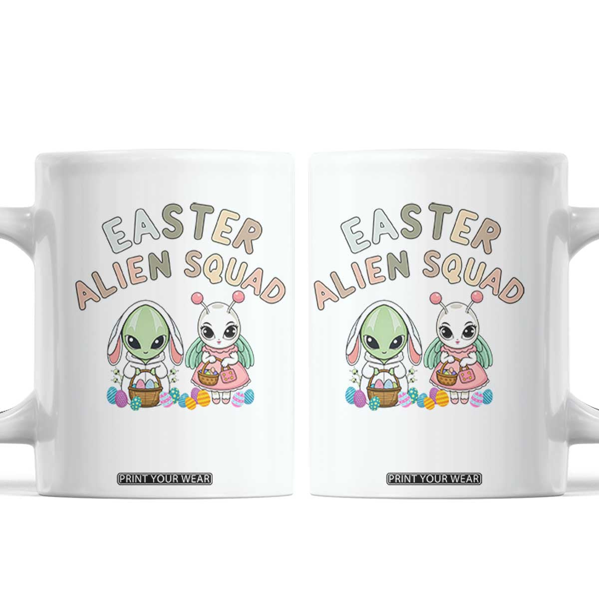 Easter Alien Squad Coffee Mug Funny UFO Lover Gift TS12 White Print Your Wear