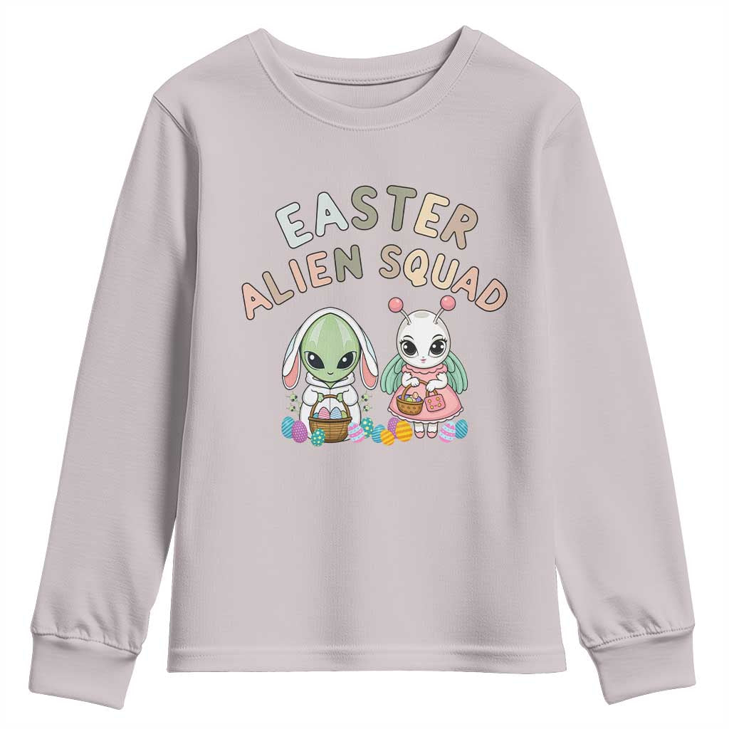 Easter Alien Squad Youth Sweatshirt Funny UFO Lover Gift TS12 Ice Gray Print Your Wear
