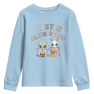 Easter Alien Squad Youth Sweatshirt Funny UFO Lover Gift TS12 Light Blue Print Your Wear