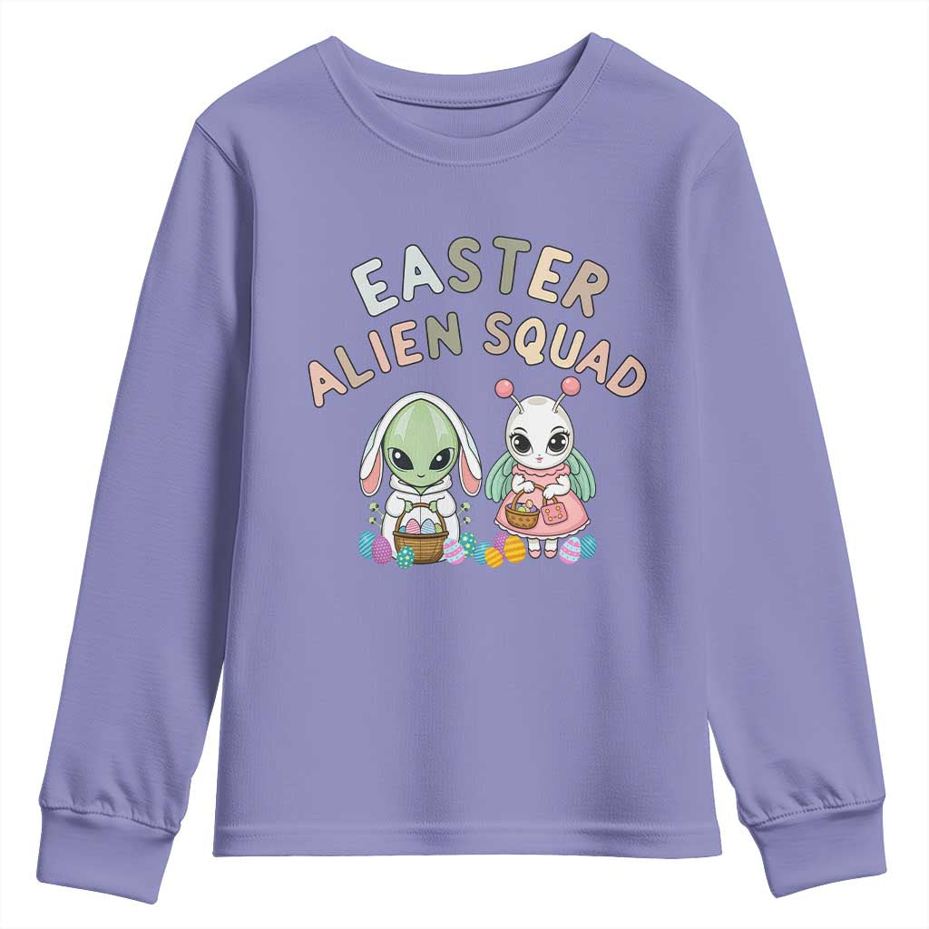 Easter Alien Squad Youth Sweatshirt Funny UFO Lover Gift TS12 Violet Print Your Wear