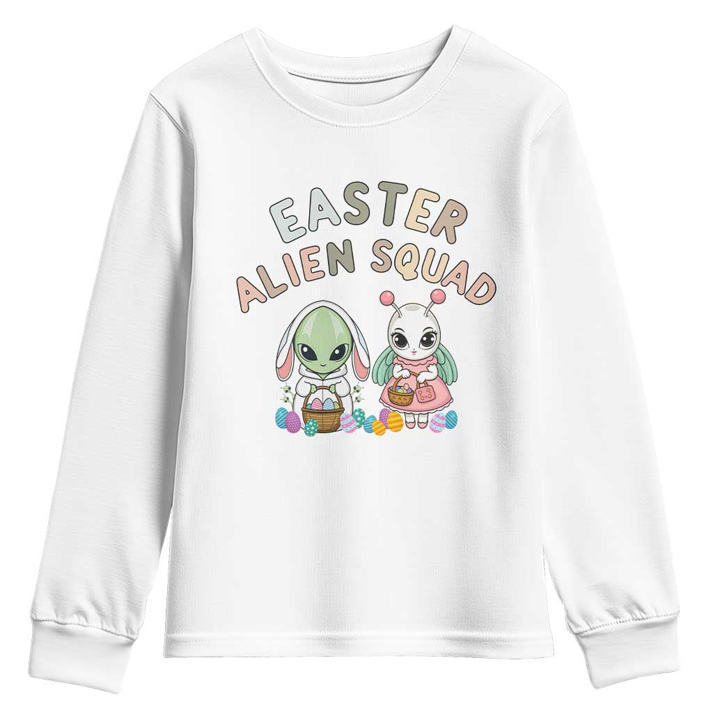 Easter Alien Squad Youth Sweatshirt Funny UFO Lover Gift TS12 White Print Your Wear