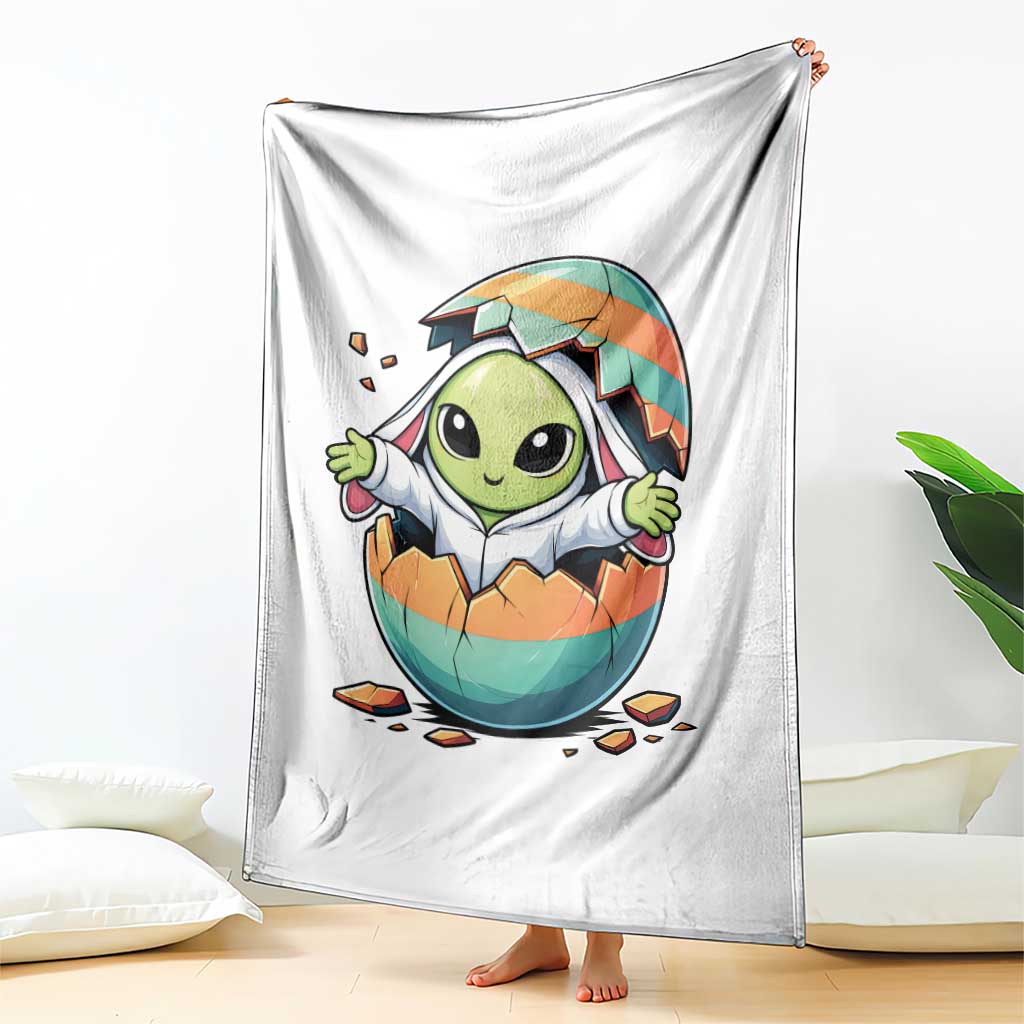 Funny Alien Bunny Ears Easter Throw Blanket Extraterrestrial Gift TS12 Print Your Wear