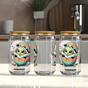 Funny Alien Bunny Ears Easter Glass Can Extraterrestrial Gift TS12 Print Your Wear