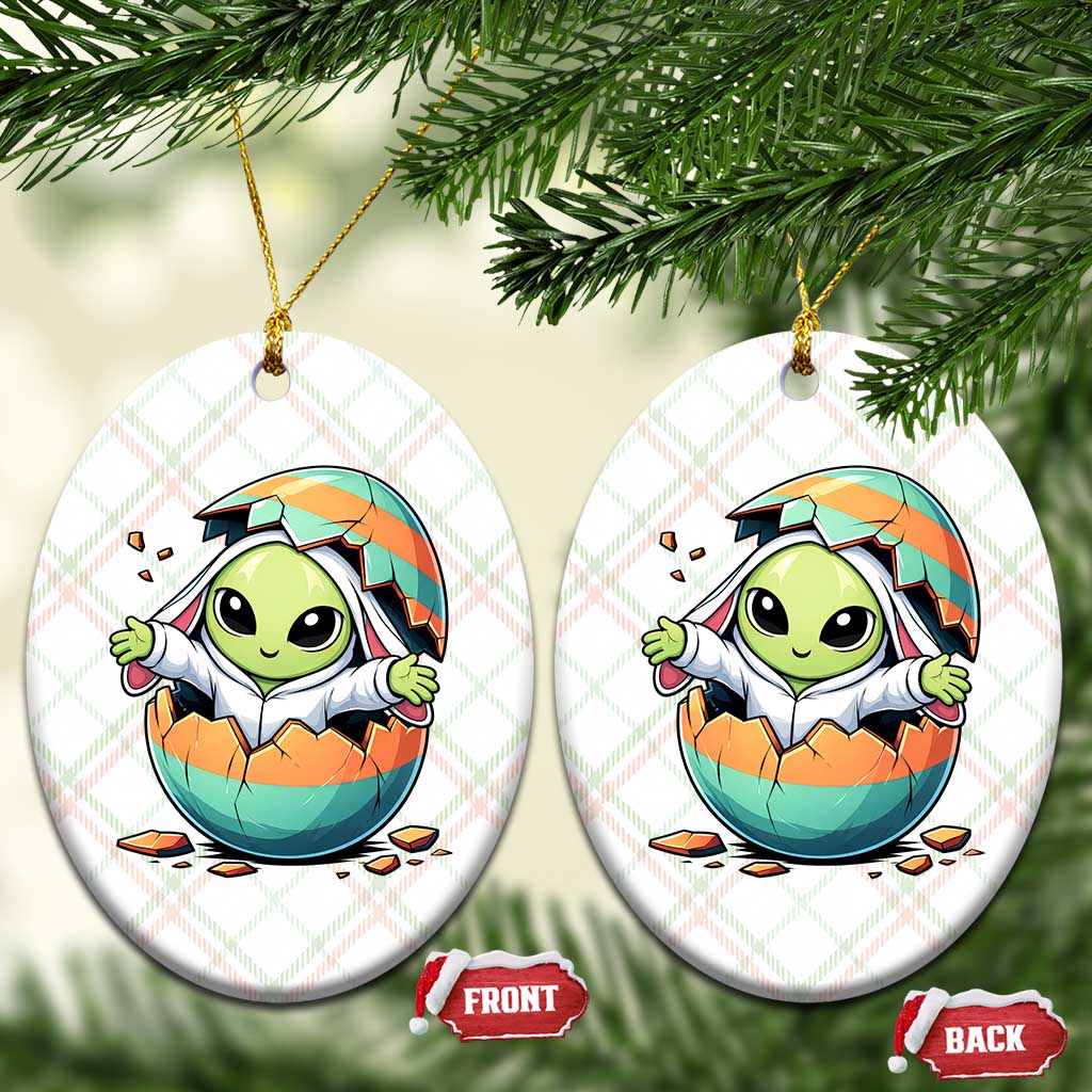 Funny Alien Bunny Ears Easter Ceramic Ornament Extraterrestrial Gift TS12 Print Your Wear