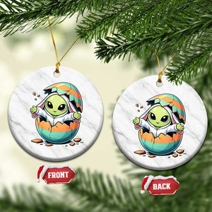 Funny Alien Bunny Ears Easter Ceramic Ornament Extraterrestrial Gift TS12 1pc White Marble Print Your Wear