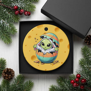 Funny Alien Bunny Ears Easter Ceramic Ornament Extraterrestrial Gift TS12 1pc Yellow Cheese Print Your Wear