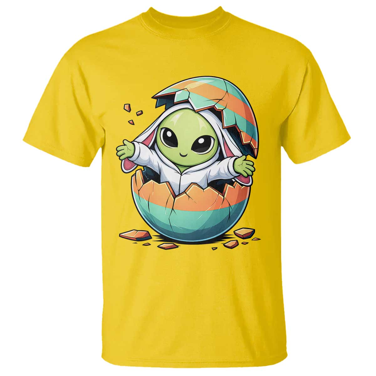 Funny Alien Bunny Ears Easter T Shirt Extraterrestrial Gift TS12 Daisy Print Your Wear