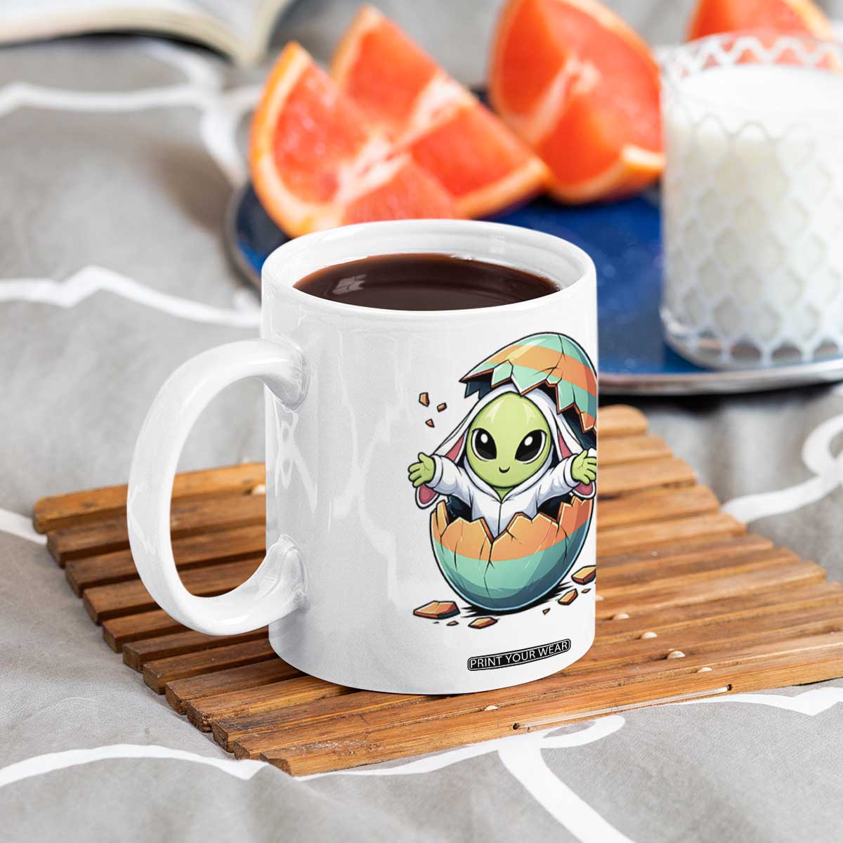 Funny Alien Bunny Ears Easter Coffee Mug Extraterrestrial Gift TS12 Print Your Wear