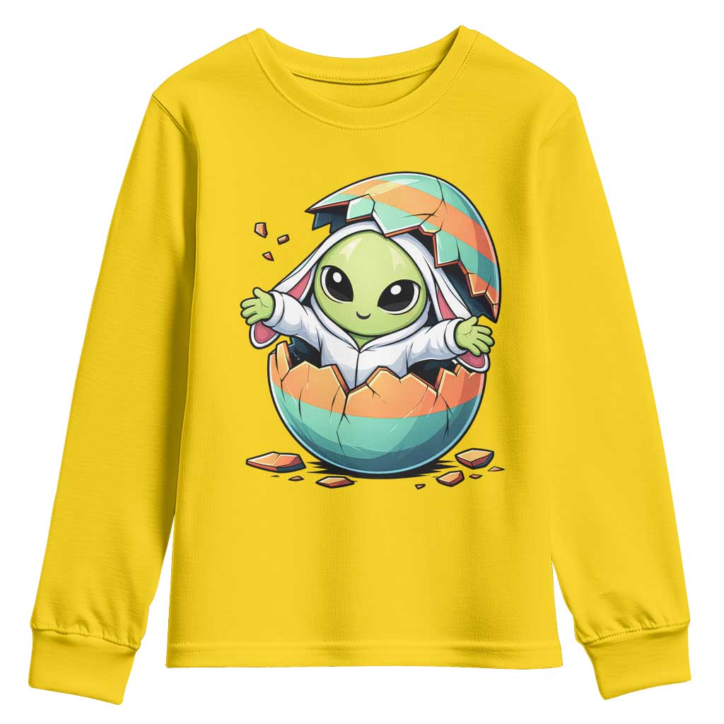 Funny Alien Bunny Ears Easter Youth Sweatshirt Extraterrestrial Gift TS12 Daisy Print Your Wear