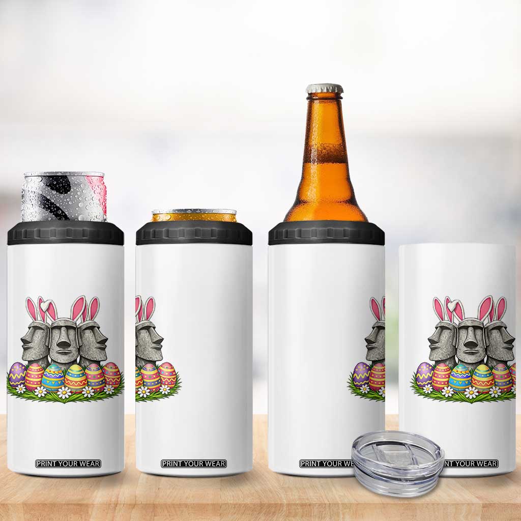 Easter Island Moai Bunny Ears 4 in 1 Can Cooler Tumbler Funny Archaeology Gift TS12 Print Your Wear