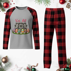 Easter Island Moai Bunny Ears Plaid Pajama Set Funny Archaeology Gift TS12 Buffalo Plaid Print Your Wear