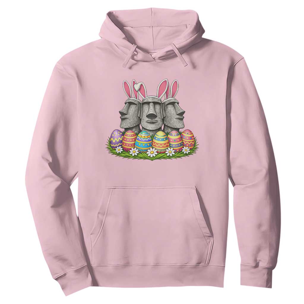 Easter Island Moai Bunny Ears Hoodie Funny Archaeology Gift TS12 Light Pink Print Your Wear