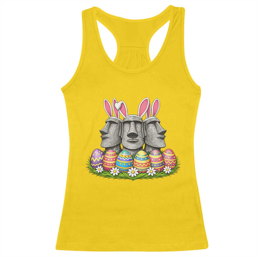 Easter Island Moai Bunny Ears Racerback Tank Top Funny Archaeology Gift TS12 Daisy Print Your Wear