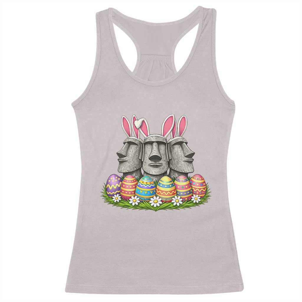 Easter Island Moai Bunny Ears Racerback Tank Top Funny Archaeology Gift TS12 Ice Gray Print Your Wear