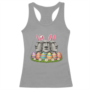 Easter Island Moai Bunny Ears Racerback Tank Top Funny Archaeology Gift TS12 Sport Gray Print Your Wear