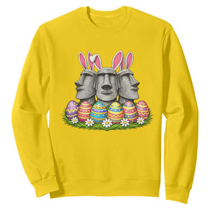 Easter Island Moai Bunny Ears Sweatshirt Funny Archaeology Gift TS12 Daisy Print Your Wear