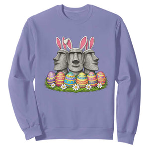 Easter Island Moai Bunny Ears Sweatshirt Funny Archaeology Gift TS12 Violet Print Your Wear