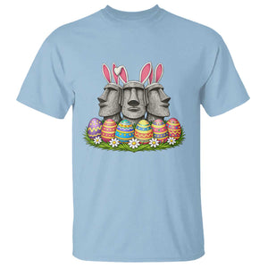 Easter Island Moai Bunny Ears T Shirt Funny Archaeology Gift TS12 Light Blue Print Your Wear