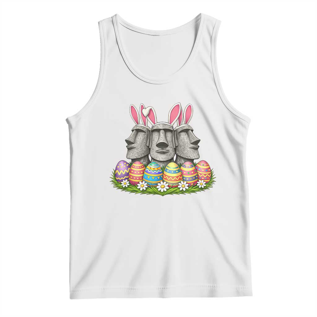 Easter Island Moai Bunny Ears Tank Top Funny Archaeology Gift TS12 White Print Your Wear