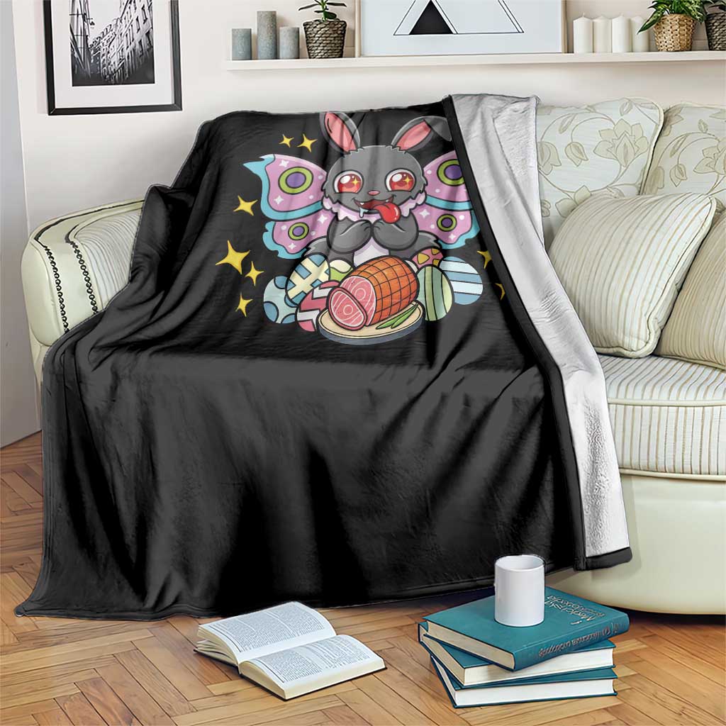 Funny Easter Bunny Mothman Loves Glazed Ham Throw Blanket TS12 Print Your Wear