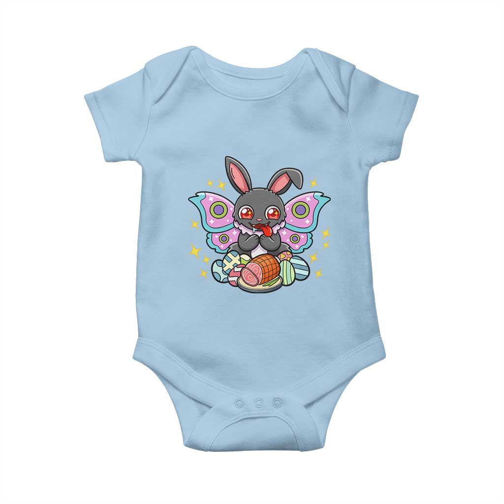 Funny Easter Bunny Mothman Loves Glazed Ham Baby Onesie TS12 Light Blue Print Your Wear