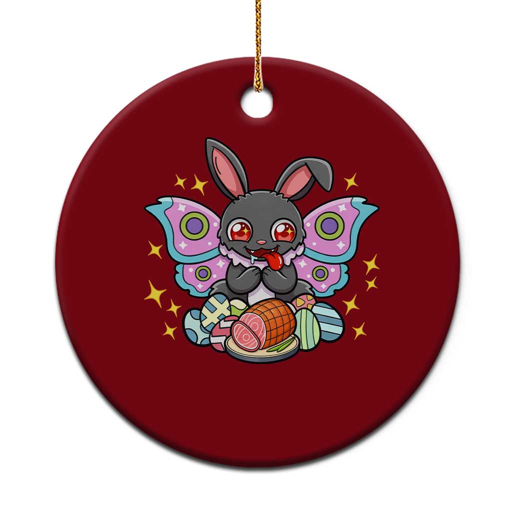 Funny Easter Bunny Mothman Loves Glazed Ham Ceramic Ornament TS12 1pc Red Print Your Wear