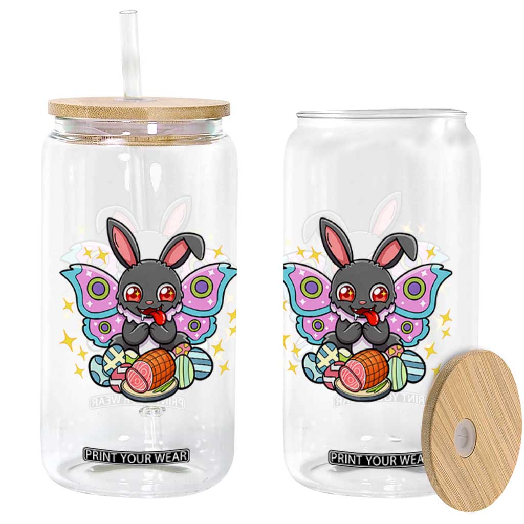 Funny Easter Bunny Mothman Loves Glazed Ham Glass Can TS12 Print Your Wear