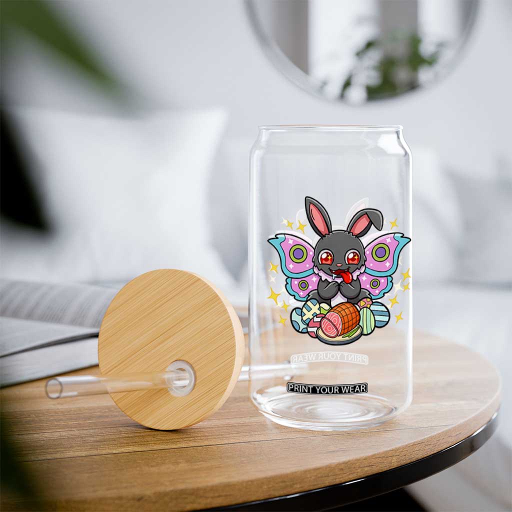 Funny Easter Bunny Mothman Loves Glazed Ham Glass Can TS12 Print Your Wear