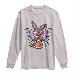 Funny Easter Bunny Mothman Loves Glazed Ham Long Sleeve Shirt TS12 Ice Gray Print Your Wear