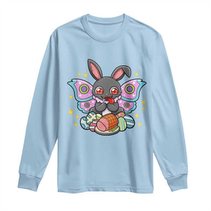 Funny Easter Bunny Mothman Loves Glazed Ham Long Sleeve Shirt TS12 Light Blue Print Your Wear