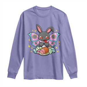 Funny Easter Bunny Mothman Loves Glazed Ham Long Sleeve Shirt TS12 Violet Print Your Wear