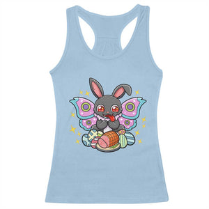 Funny Easter Bunny Mothman Loves Glazed Ham Racerback Tank Top TS12 Light Blue Print Your Wear
