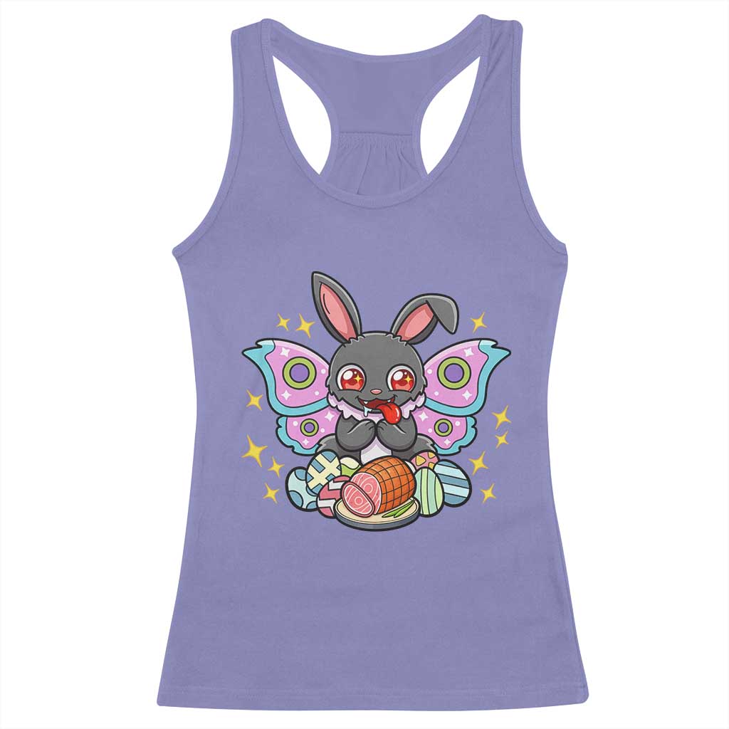 Funny Easter Bunny Mothman Loves Glazed Ham Racerback Tank Top TS12 Violet Print Your Wear