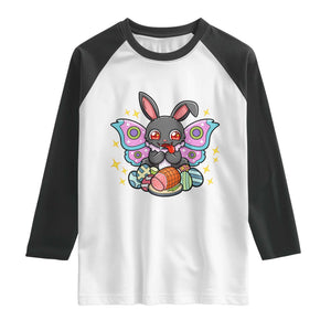 Funny Easter Bunny Mothman Loves Glazed Ham Raglan Shirt TS12 White Black Print Your Wear