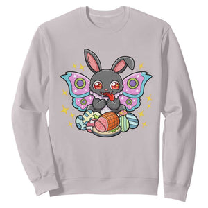 Funny Easter Bunny Mothman Loves Glazed Ham Sweatshirt TS12 Ice Gray Print Your Wear