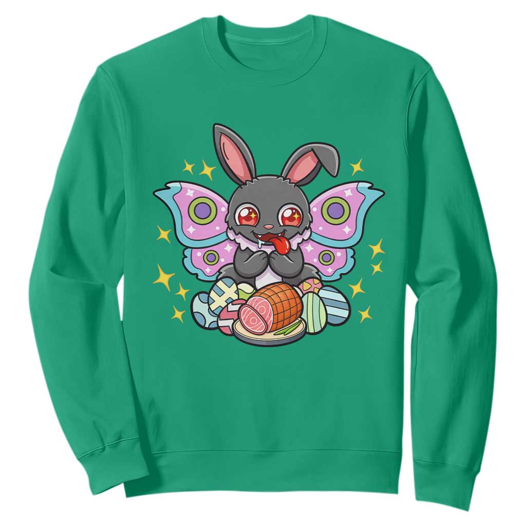 Funny Easter Bunny Mothman Loves Glazed Ham Sweatshirt TS12 Irish Green Print Your Wear