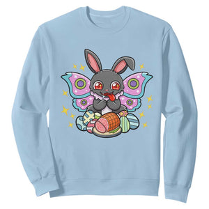 Funny Easter Bunny Mothman Loves Glazed Ham Sweatshirt TS12 Light Blue Print Your Wear