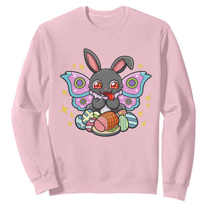 Funny Easter Bunny Mothman Loves Glazed Ham Sweatshirt TS12 Light Pink Print Your Wear