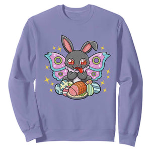 Funny Easter Bunny Mothman Loves Glazed Ham Sweatshirt TS12 Violet Print Your Wear