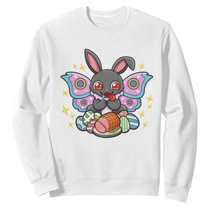 Funny Easter Bunny Mothman Loves Glazed Ham Sweatshirt TS12 White Print Your Wear